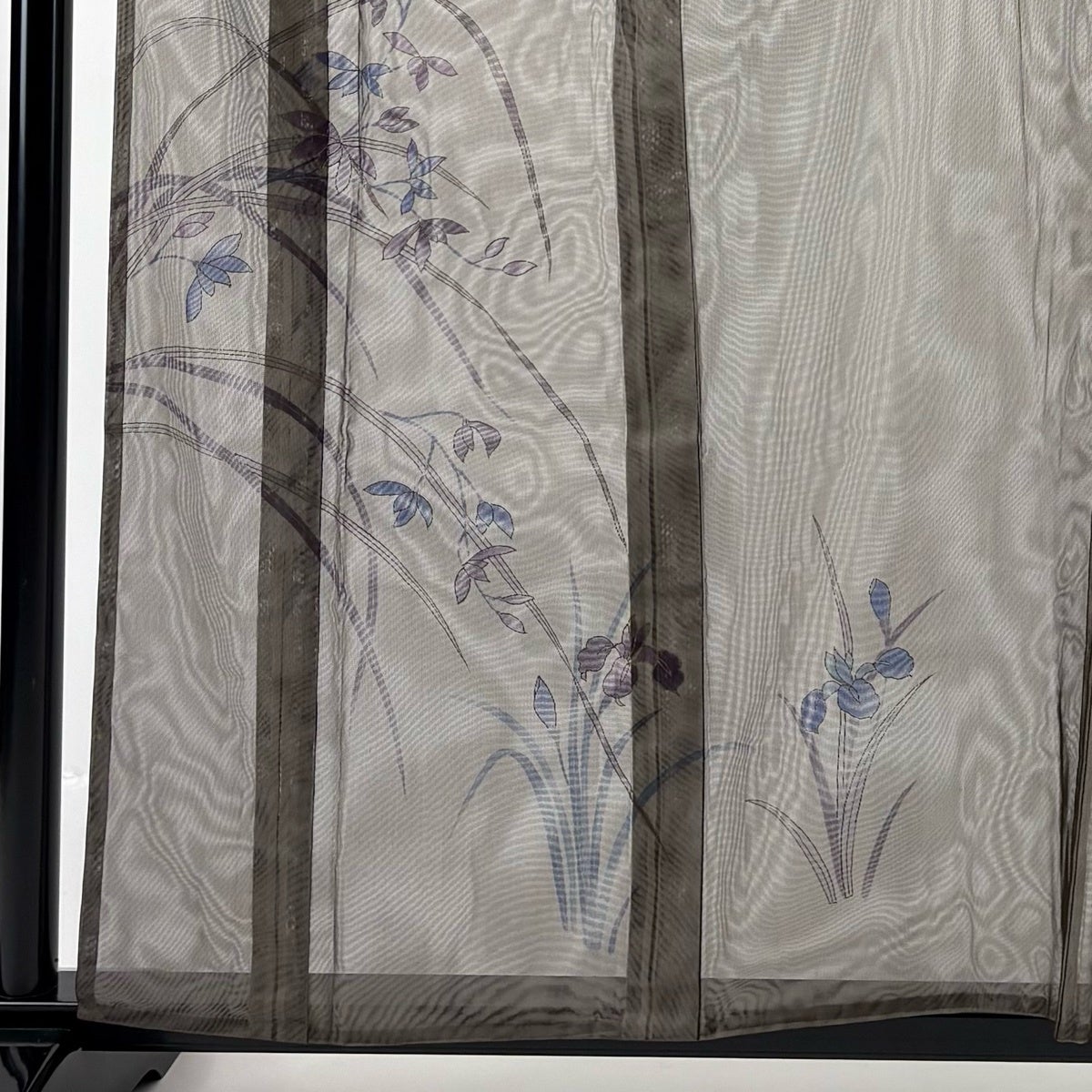 付下げ 身丈159cm 裄丈64cm M 紗袷 草花 金彩 茶色 正絹 名品｜中古