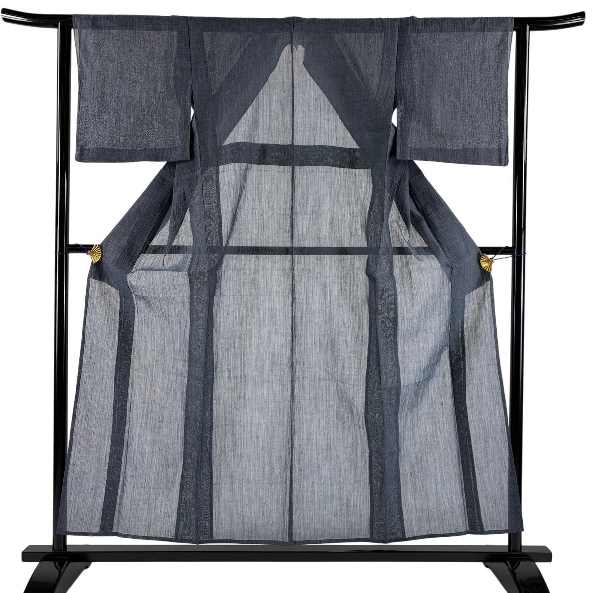 紬 身丈155cm 裄丈62cm S 薄物 夏紬 青灰色 正絹 名品｜中古・古着