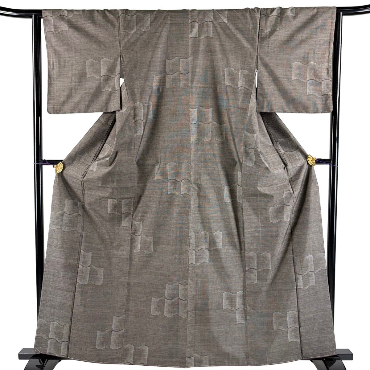 美品】 大島紬 身丈161cm 裄丈64cm M 袷 純泥染 証紙あり 瓦 焦茶色