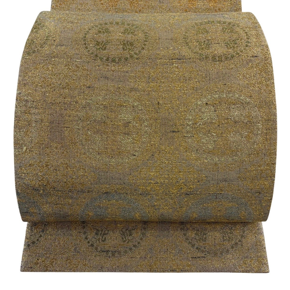 美品】 袋帯 逸品 桝屋高尾 落款あり ねん金綴錦 狩猟文 幾何学 箔