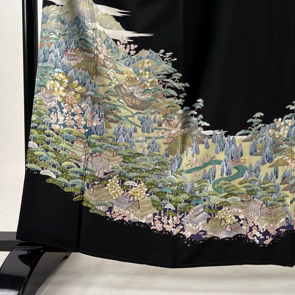 美品】 黒留袖 身丈160.5cm 裄丈64cm M 袷 袋帯フルセット 落款あり