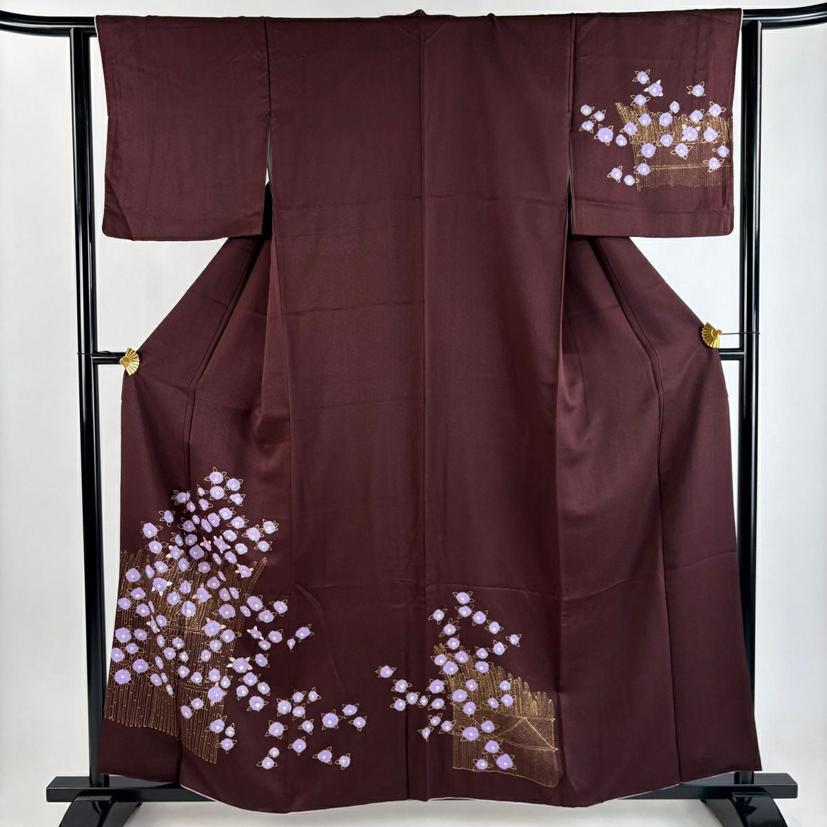 付下げ 身丈160.5cm 裄丈65cm 正絹 逸品 【中古】 付下げ 身丈160.5cm 裄丈63cm S 袷 器物 霞 銀糸 刺繍 灰紫 正絹 秀品