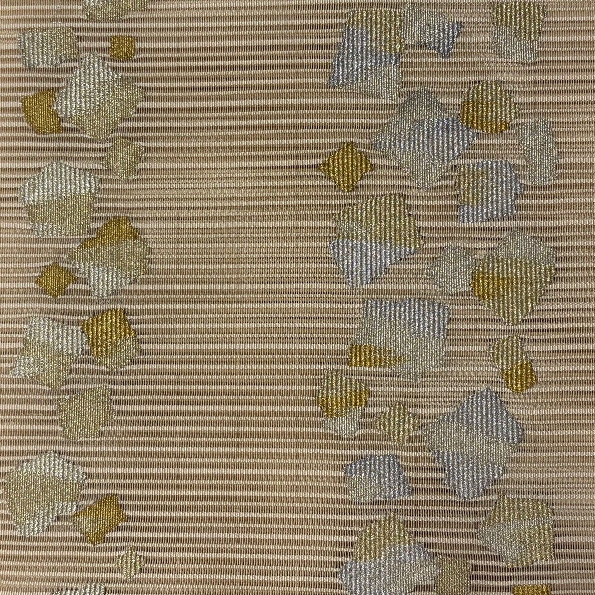 美品】 名古屋帯 秀品 夏帯 絽 八寸名古屋帯 松葉仕立て 箔散らし柄 金