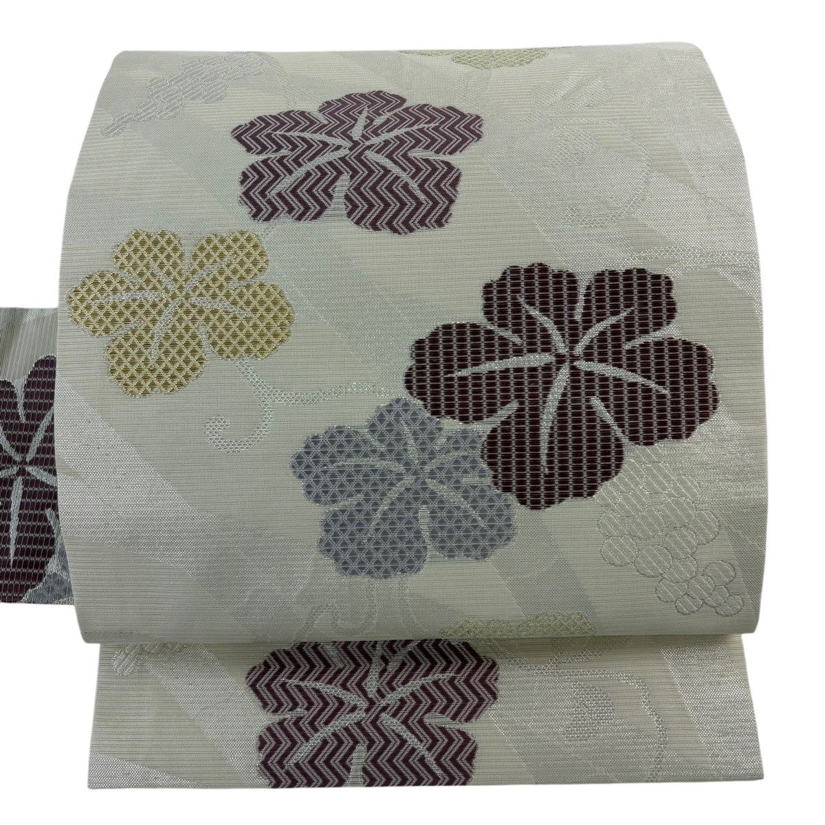美品】 名古屋帯 秀品 夏帯 絽 松葉仕立て 八寸名古屋帯 葡萄 蝶 金