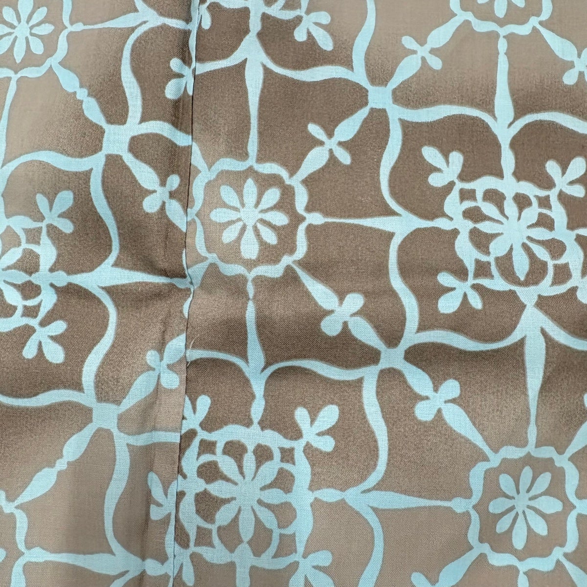 美品】 浴衣 身丈165.5cm 裄丈65cm M 花 幾何学模様 灰茶 綿 秀品