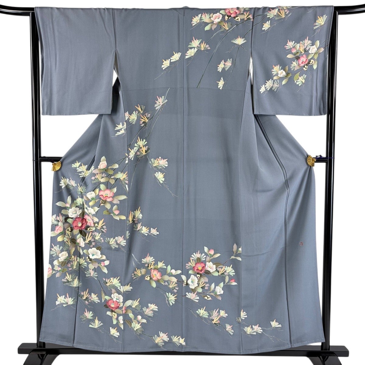 「縁」150ｃｍ～156ｃｍ 八代目 玉屋庄兵衛 刺繍柄 訪問着 正絹 Ｂ９１７ 縁」150cm～156cm 八代目 玉屋庄兵衛 刺繍柄 訪問着 正絹 B917