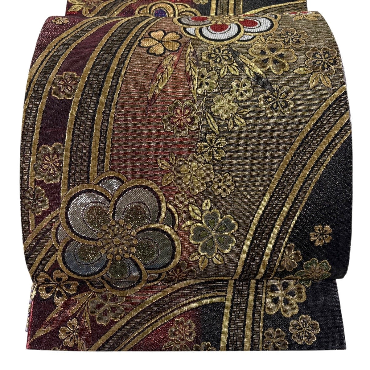 美品】 袋帯 秀品 竹生島匠明文 金糸 箔 金色 六通 正絹｜中古・古着