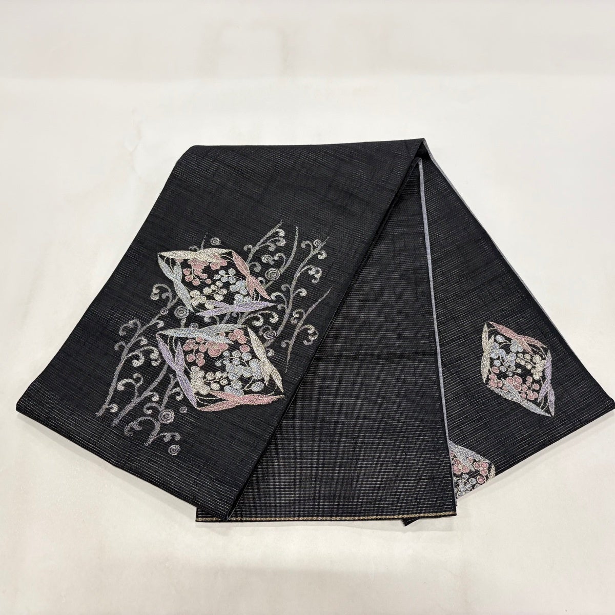 夏物 夏帯 袋帯 中古 リサイクル 正絹 フォーマル お太鼓柄 すくい織り 花の図 暈し 箔糸 多色 金銀 きもの北條 A1210-17 夏物 夏帯 袋帯 中古 リサイクル 正絹 フォーマル お太鼓柄 すくい織り