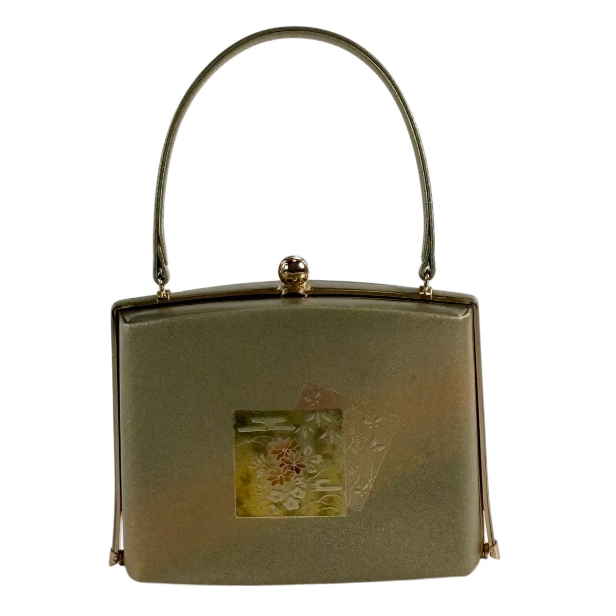 専用　和装バッグ 逸品 OKAJIMA 華文 花唐草 縮緬 皇室 和装バッグ 逸品 OKAJIMA セミフォーマル 共箱付 花唐草 草花 金彩