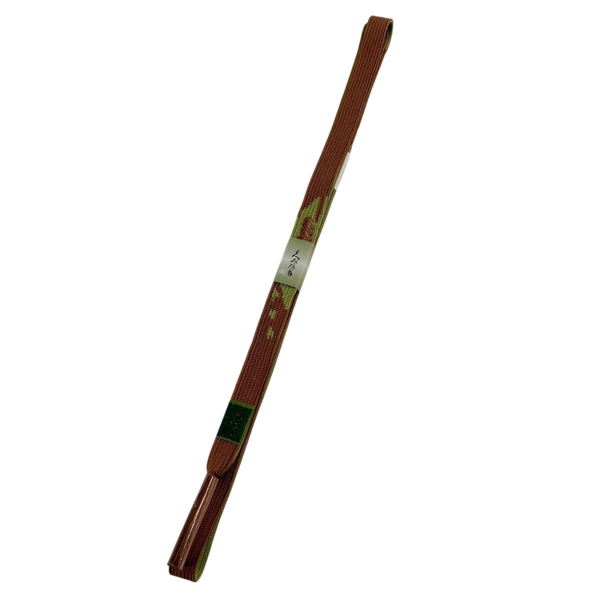 美品】帯締め 優品 幾何学 金糸 山吹茶色 正絹 和装小物｜中古・古着