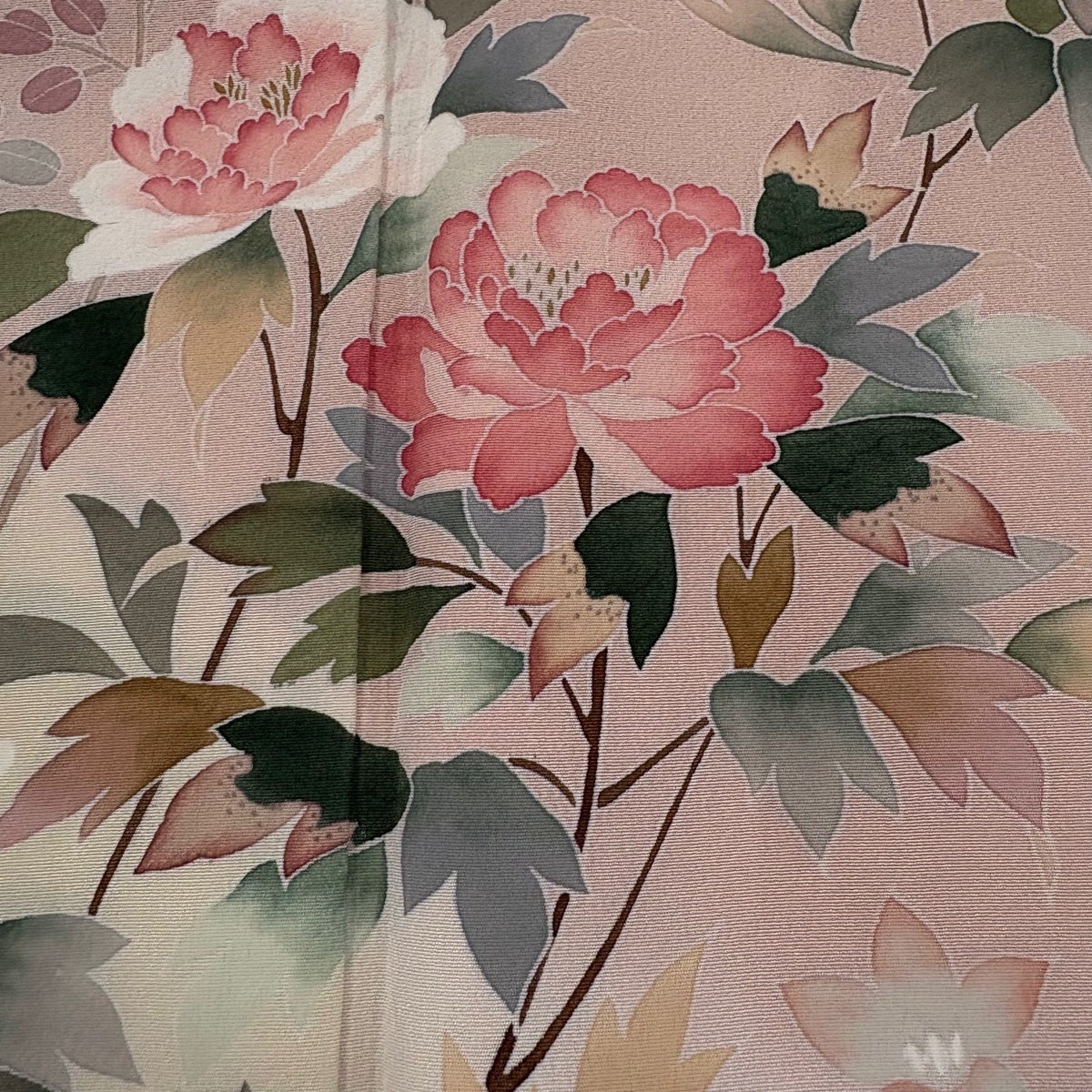 美品】 訪問着 身丈167cm 裄丈67cm M 袷 落款あり 枝花 菊 ぼかし