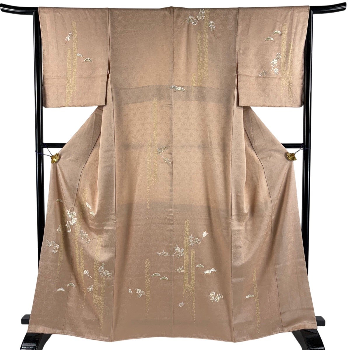美品】 訪問着 身丈166cm 裄丈63.5cm S 袷 千總 落款あり 菊 松梅 刺繍