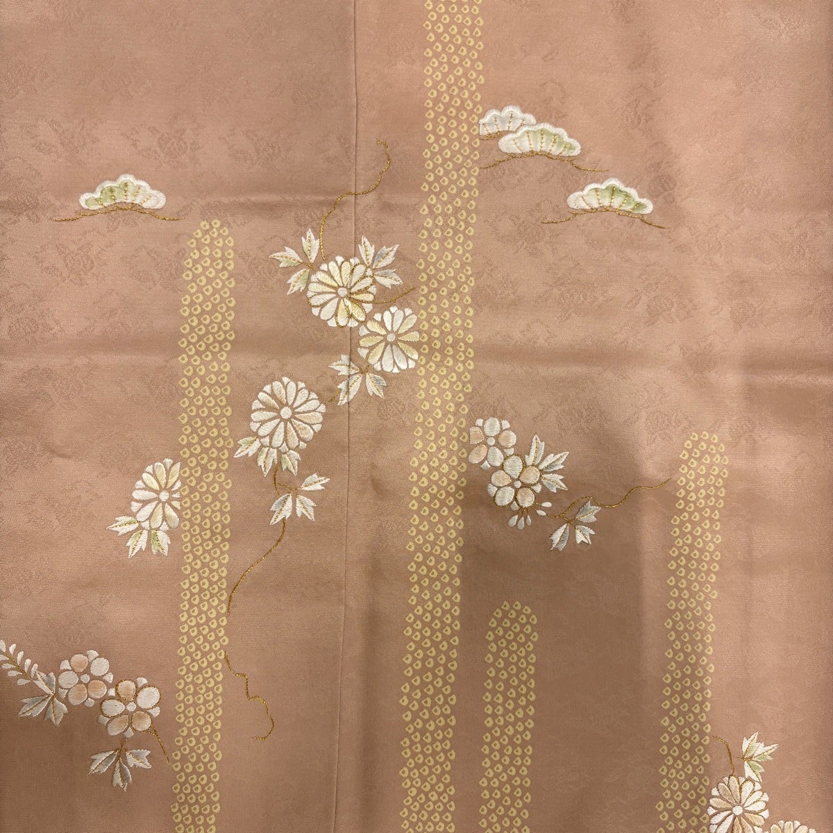美品】 訪問着 身丈166cm 裄丈63.5cm S 袷 千總 落款あり 菊 松梅 刺繍