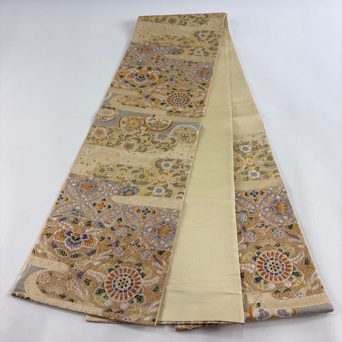 袋帯 秀品 華文 花鳥 金糸 箔 金色 六通 正絹｜中古・古着・リサイクル