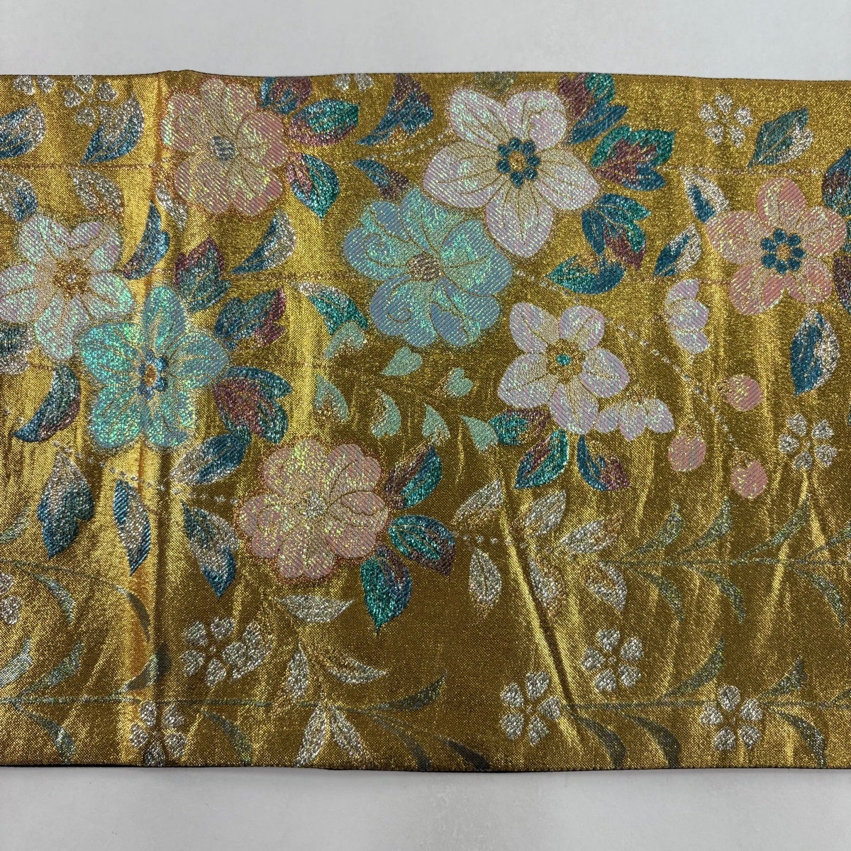 袋帯 秀品 振袖向き 桜 箔 金糸 金色 六通 正絹｜中古・古着