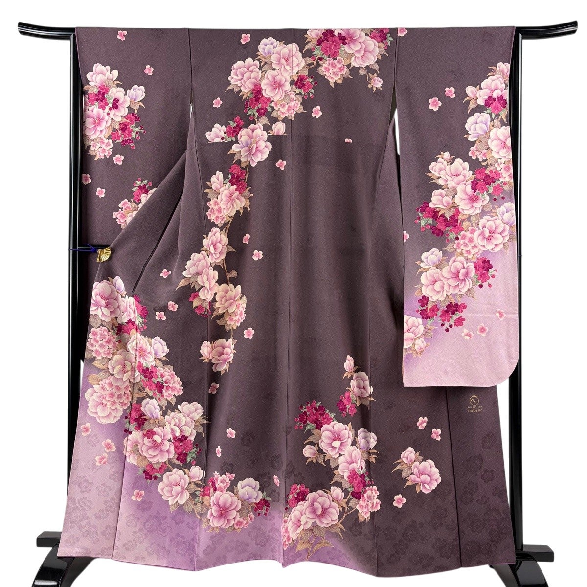 30%OFF 振袖 身丈162cm 裄丈64cm M 袷 hiromichi nakano 落款あり 枝花