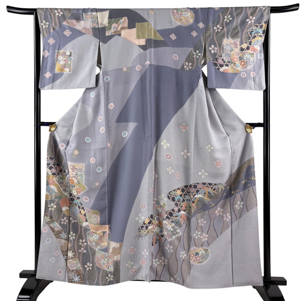 振袖 身丈150.5cm 裄丈62cm 正絹 名品 【中古】 美品】 振袖 身丈153cm 裄丈63.5cm S 袷 御所車 菊 金彩 ぼかし 赤