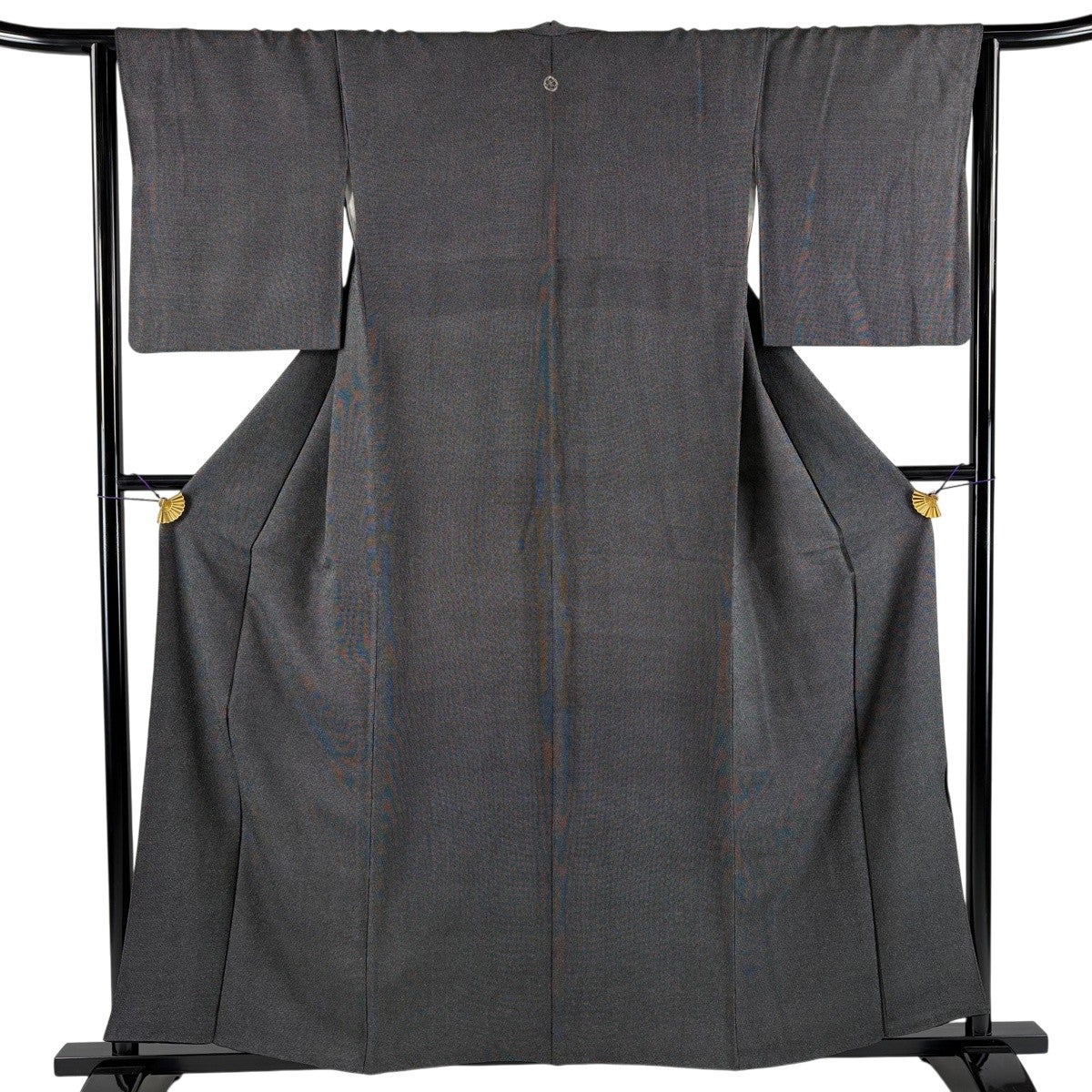 美品】 江戸小紋 身丈157cm 裄丈64cm M 袷 落款あり 角通し 黒 正絹 秀