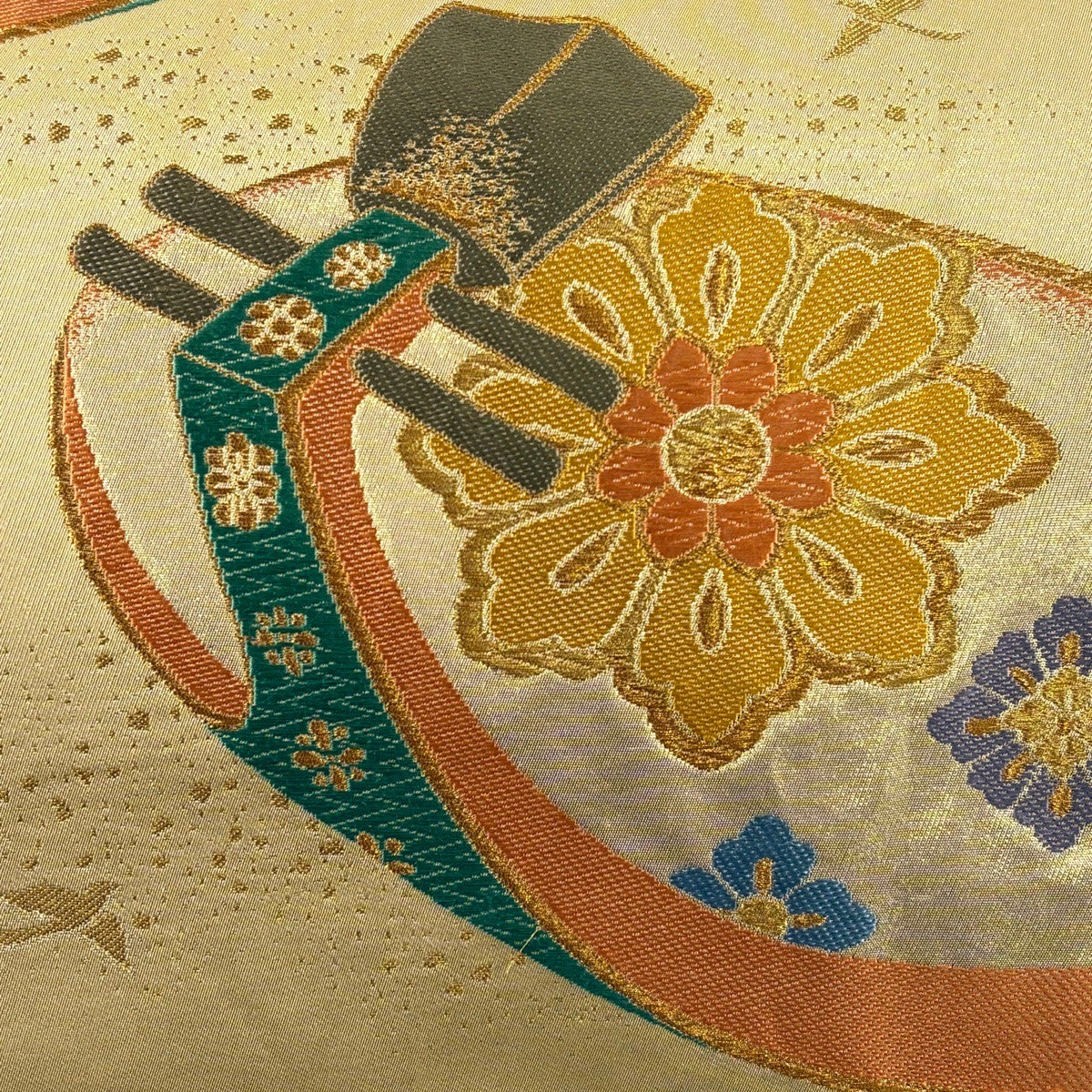 袋帯 秀品 華文 鳥 金糸 箔 金色 六通 正絹｜中古・古着・リサイクル
