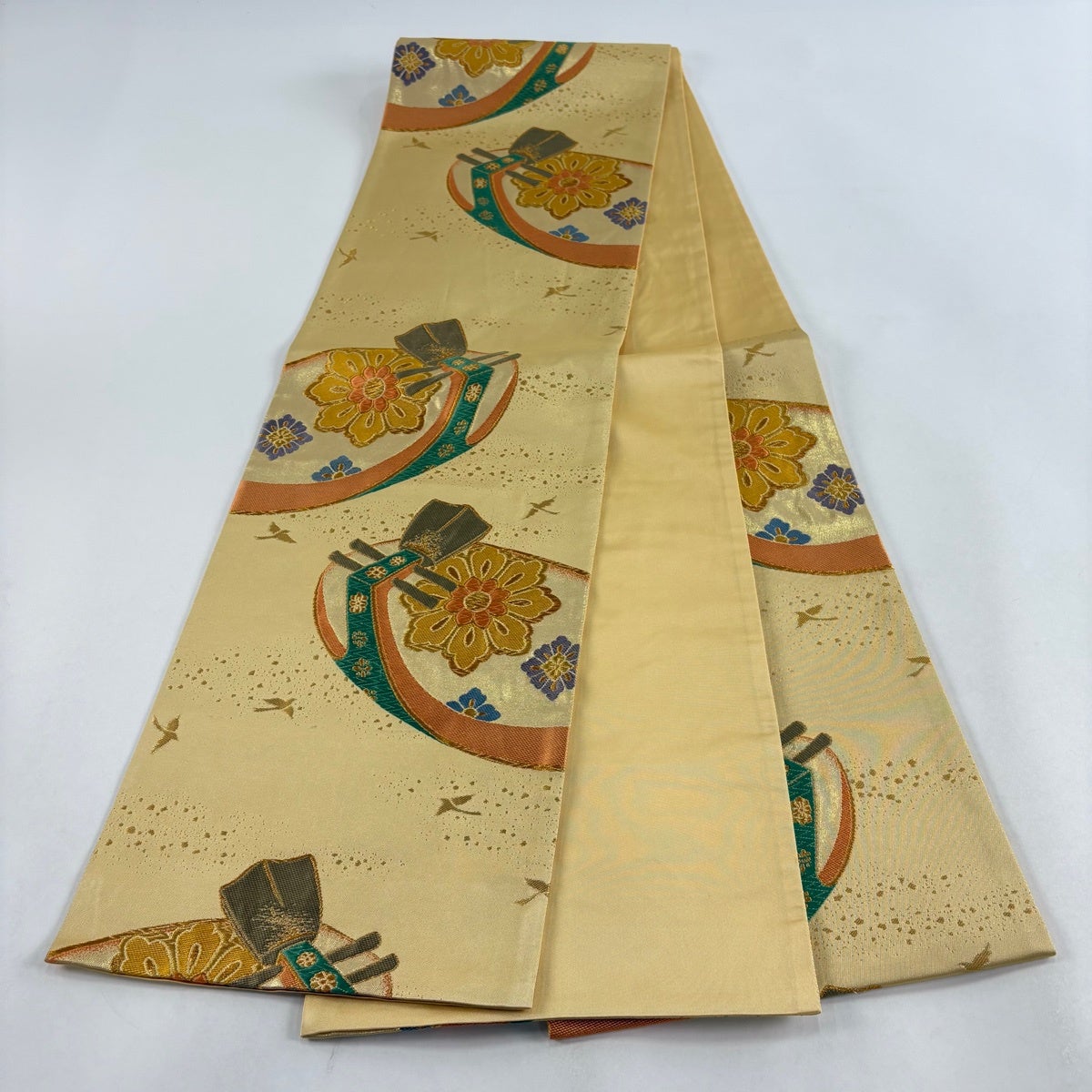 袋帯 秀品 華文 鳥 金糸 箔 金色 六通 正絹｜中古・古着・リサイクル