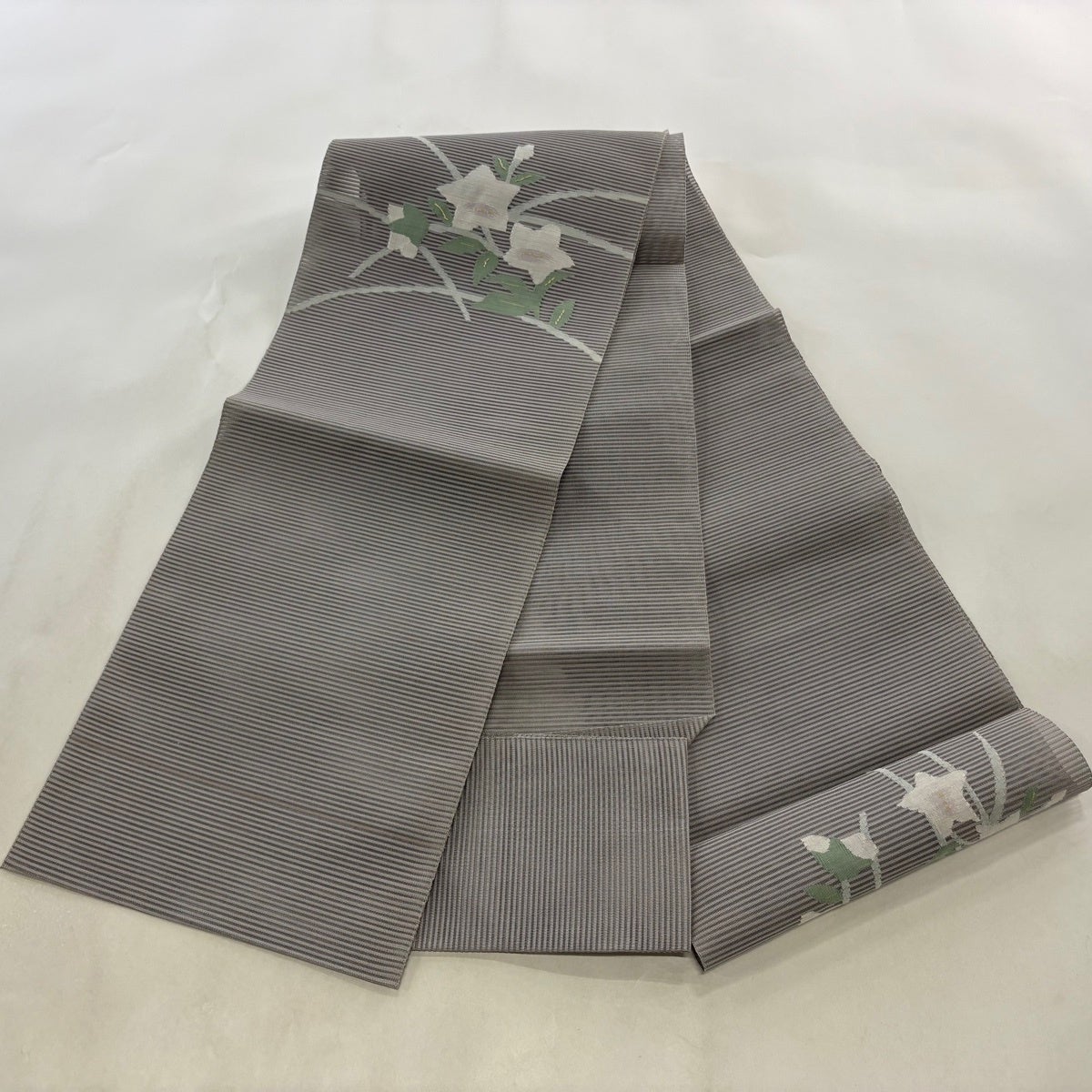 名古屋帯 秀品 夏帯 絽 八寸名古屋帯 松葉仕立て トンネル仕立て 桔梗