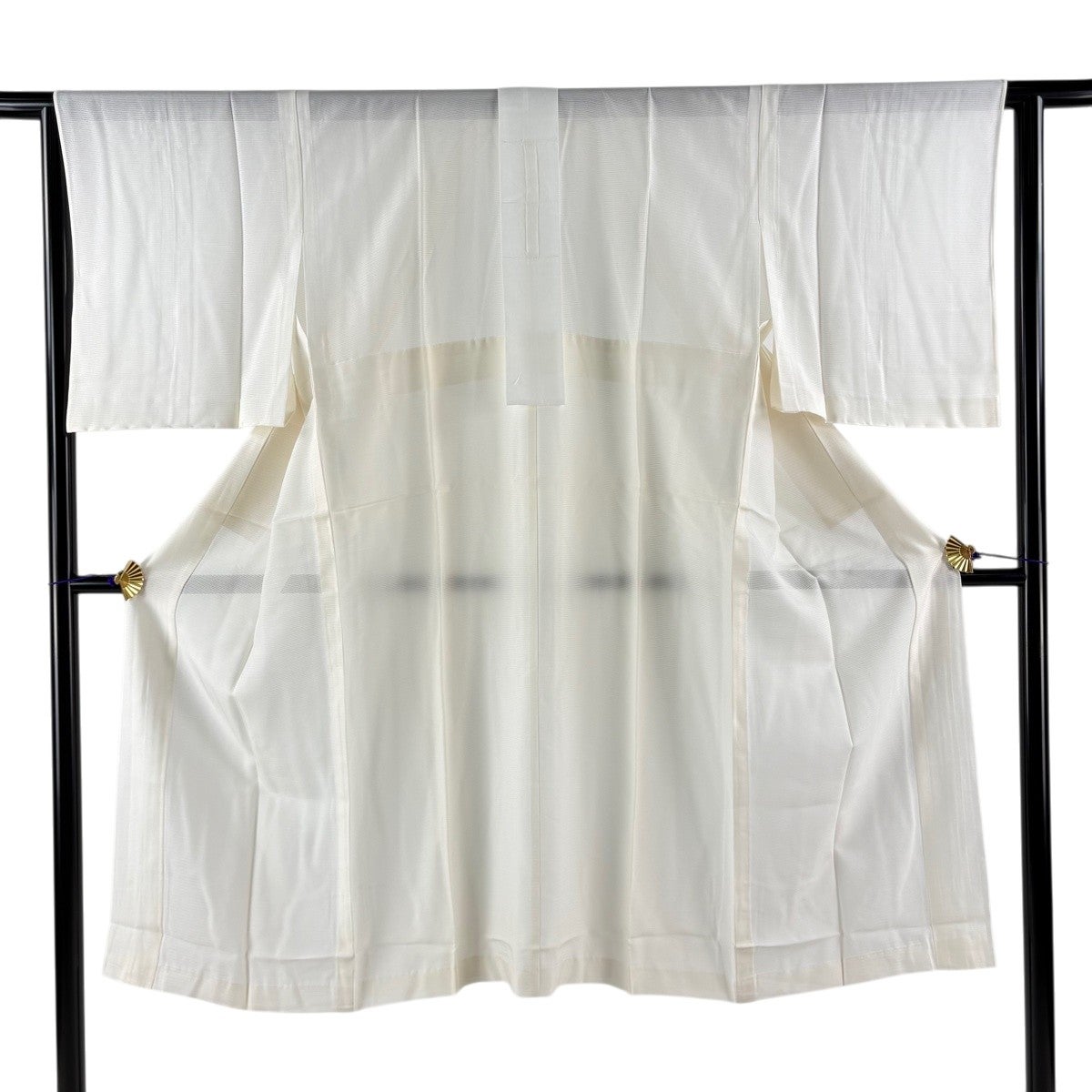 美品】 長襦袢 身丈130.5cm 裄丈65.5cm M 桜 花びら 灰白 正絹 秀品