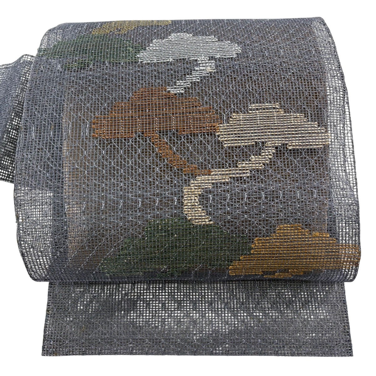 美品】 名古屋帯 名品 川島織物 落款あり 関西仕立て 宝尽くし 格子