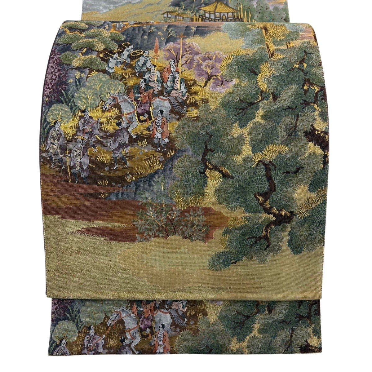 美品】 袋帯 秀品 華文 花鳥 金糸 箔 金色 六通 正絹｜中古・古着