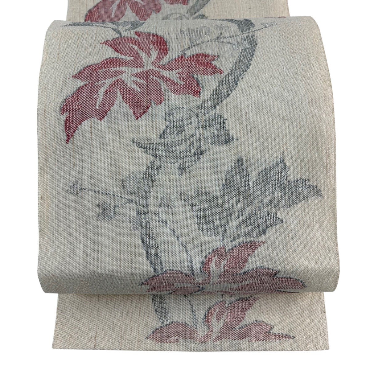 名古屋帯 秀品 夏帯 羅 八寸名古屋帯 松葉仕立て 幾何学模様 箔 金糸