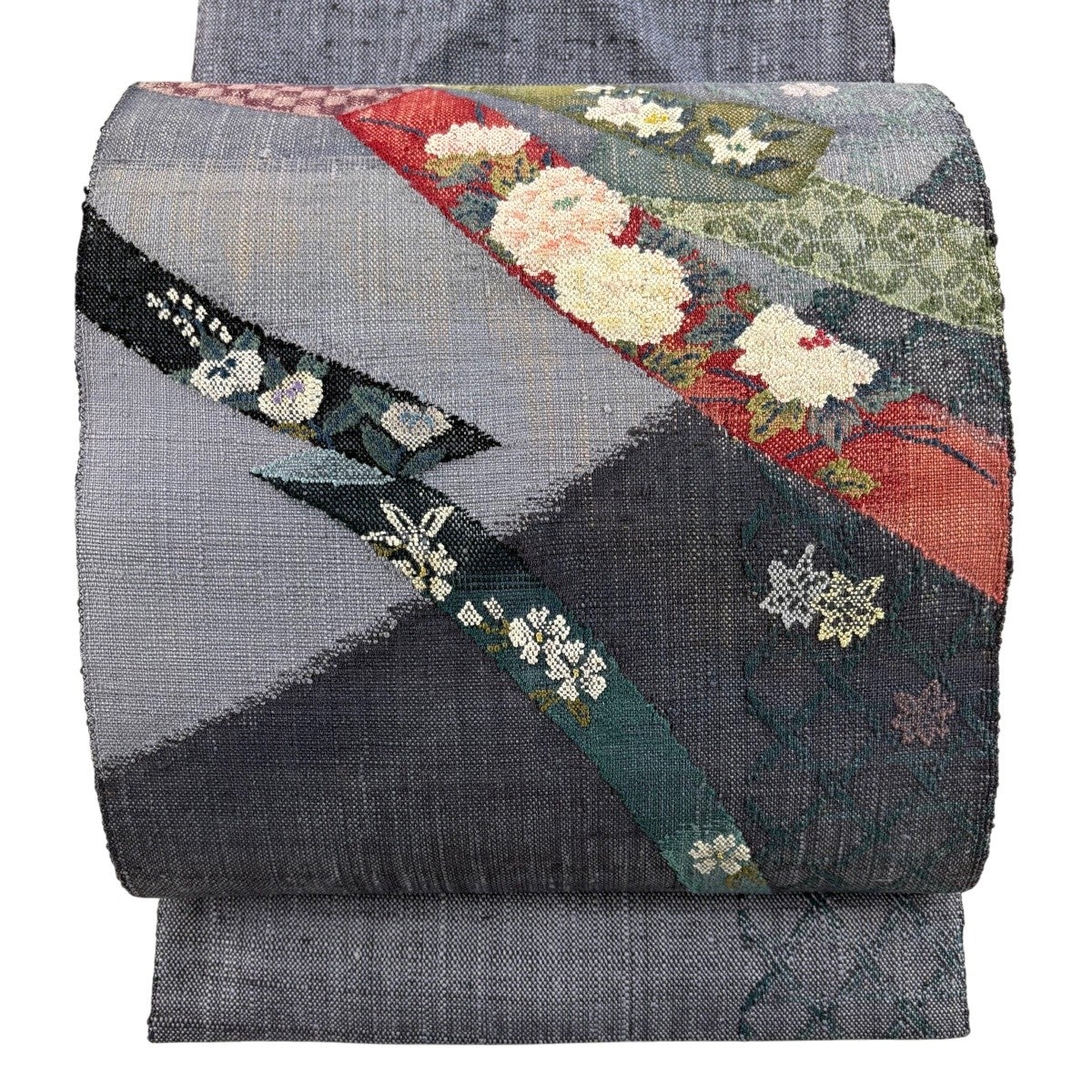 名古屋帯 名品 松葉仕立て 八寸名古屋帯 紬地 ミミヅク 笹 金彩