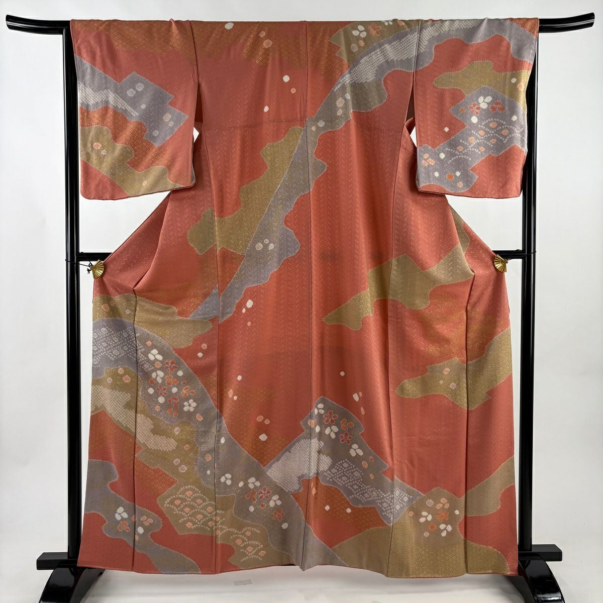 付下げ 身丈158cm 裄丈68cm L 袷 花井幸子 落款あり 桜 うさぎ 金糸
