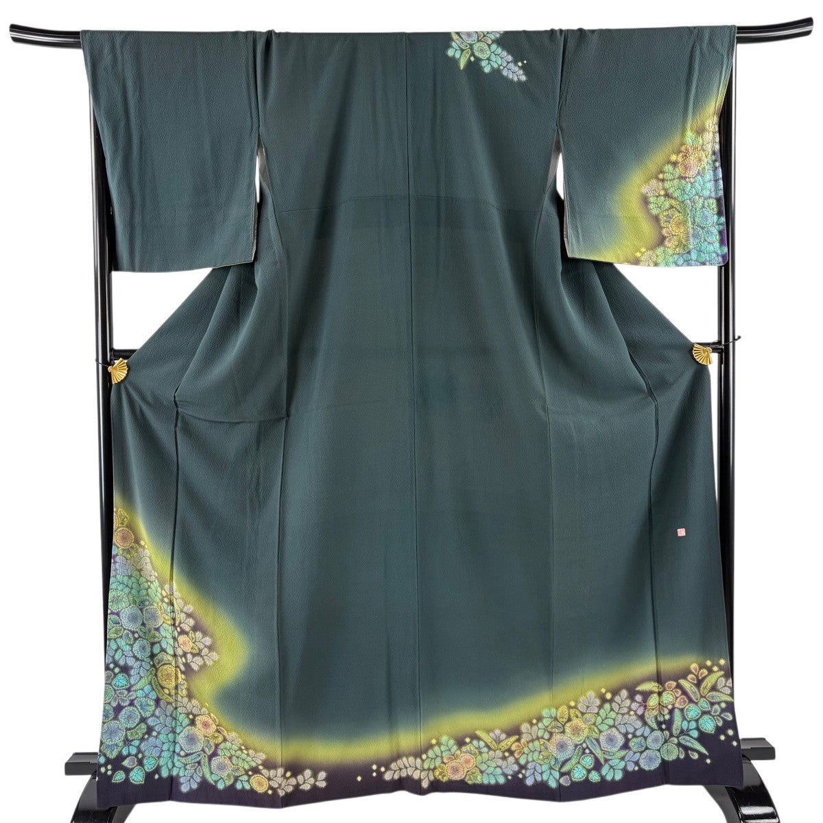 超美品　正絹　袷　現代　訪問着　着物　169　辻ヶ花　一紋　トールサイズ　黄緑 超美品 正絹 袷 現代 訪問着 着物 169 辻ヶ花 一紋 トールサイズ 黄緑