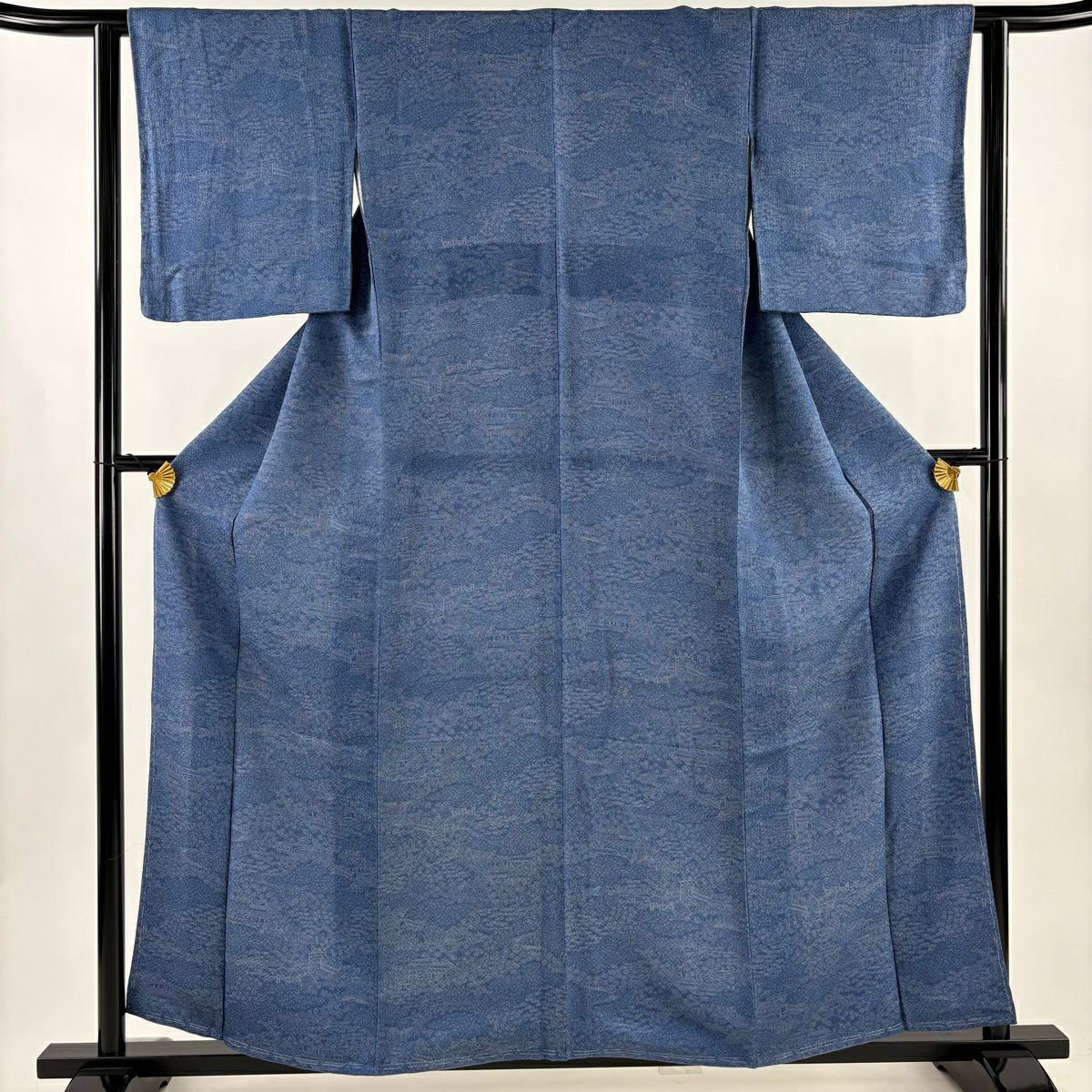 美品】 江戸小紋 身丈153cm 裄丈64cm M 袷 万筋 紫 正絹 秀品｜中古