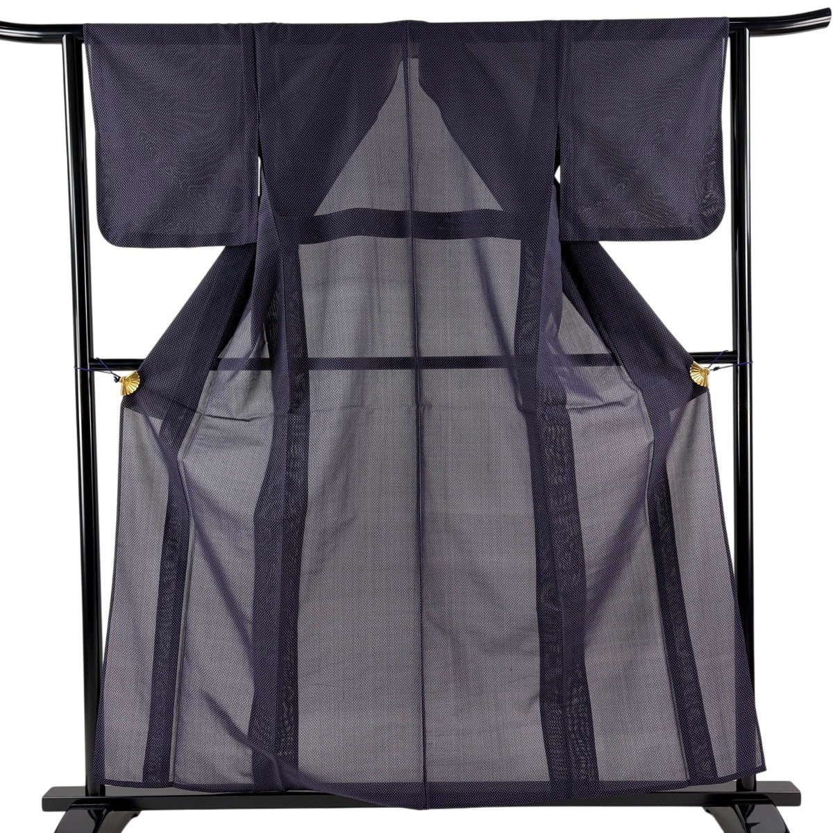 美品】 紬 身丈158.5cm 裄丈64cm M 薄物 夏紬 壺垂れ 濃紺 正絹 秀品