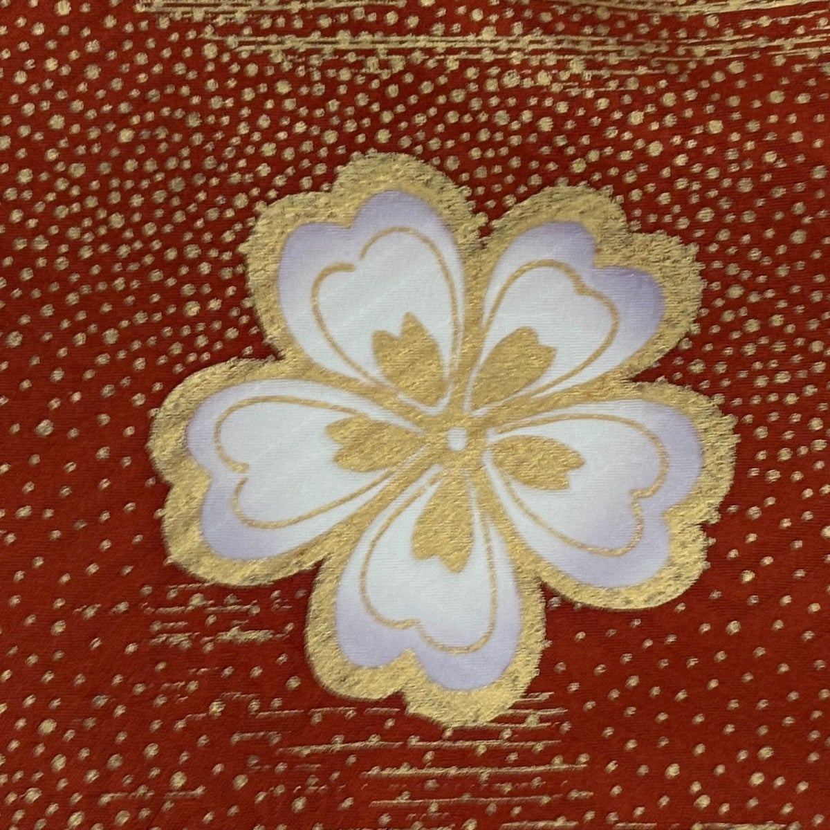 振袖 身丈156cm 裄丈65cm M 袷 鈴乃屋 鶴 桜 金糸 金彩 赤茶 正絹 秀品