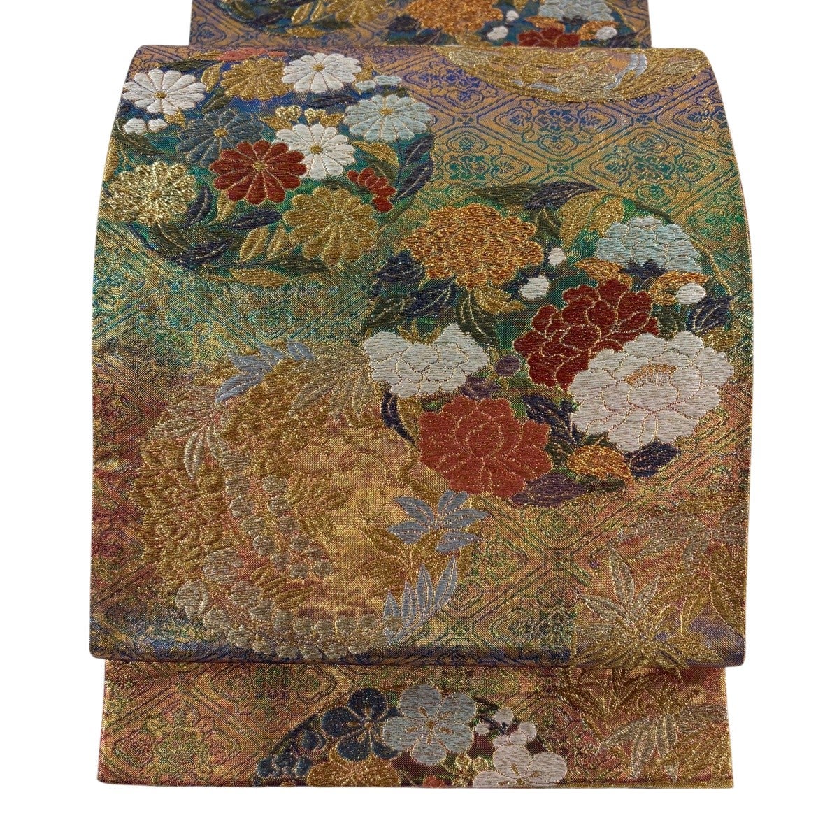 袋名古屋帯 優品 蜀江華文 灰茶 正絹｜中古・古着・リサイクル着物通販