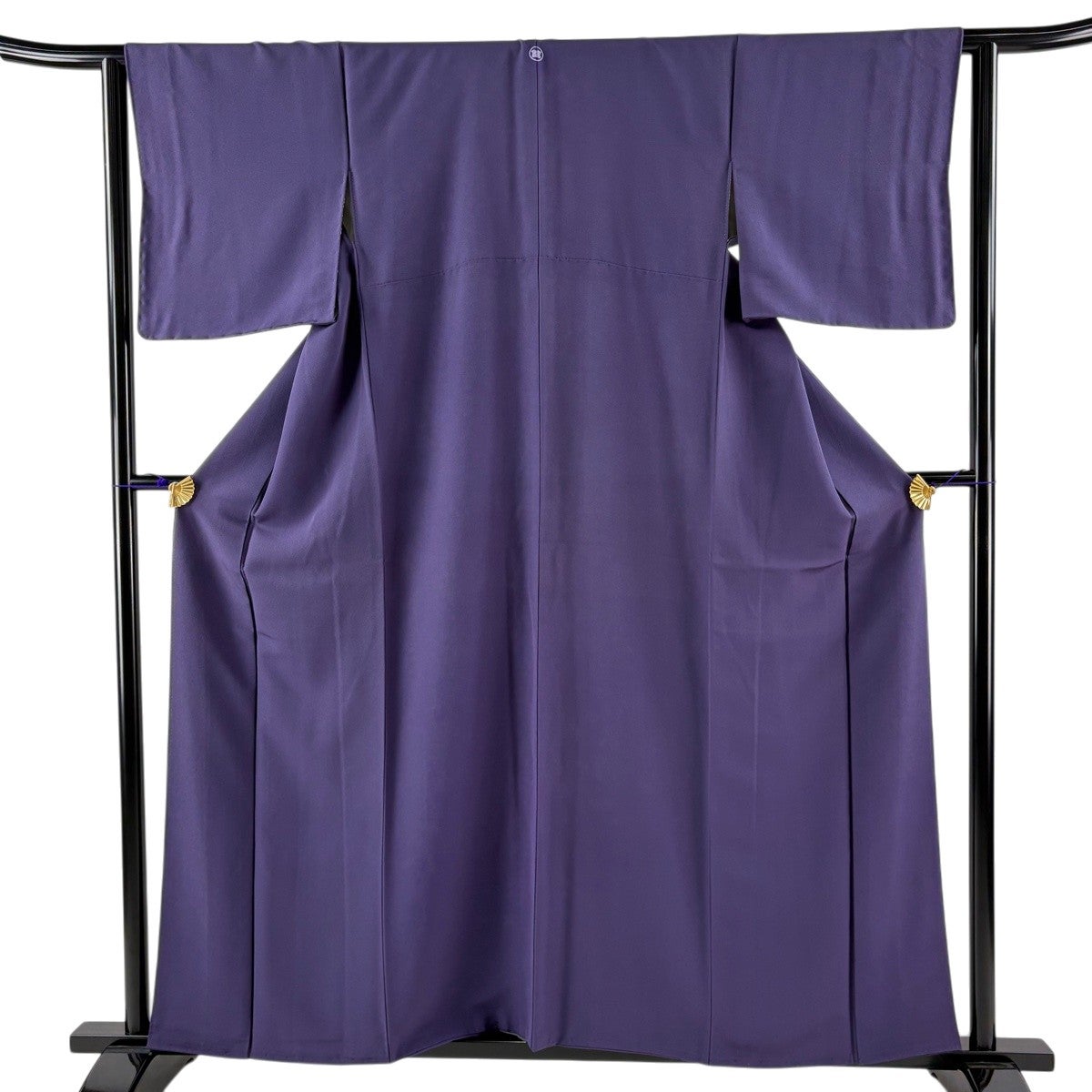 30%OFF 色無地 身丈158cm 裄丈63cm S 袷 青紫 正絹 優品 一つ紋 K30