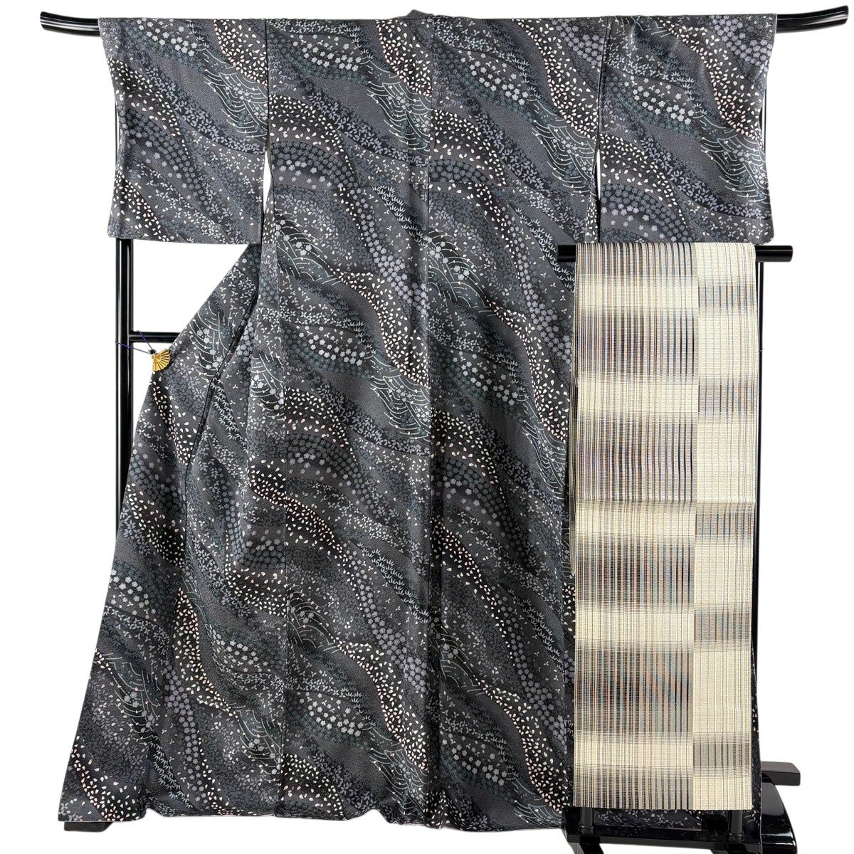 50%OFF 【美品】 小紋 身丈172cm 裄丈69cm L 袷 名古屋帯セット やまと