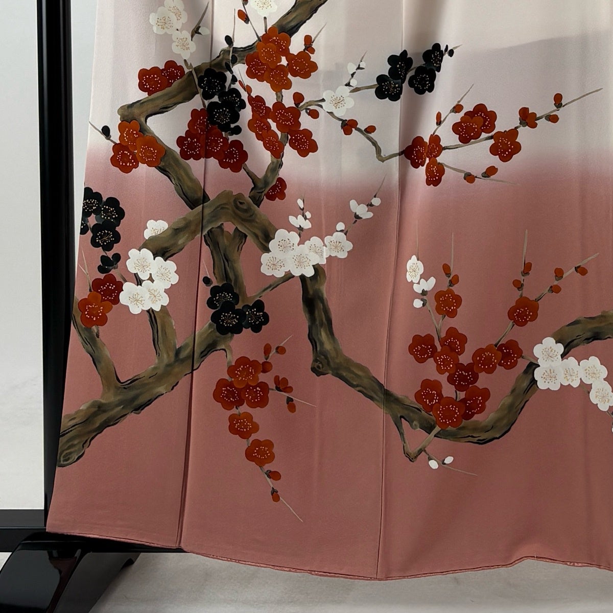 訪問着 身丈159.5cm 裄丈62cm S 袷 朝丘雪路 落款あり 枝梅 金彩