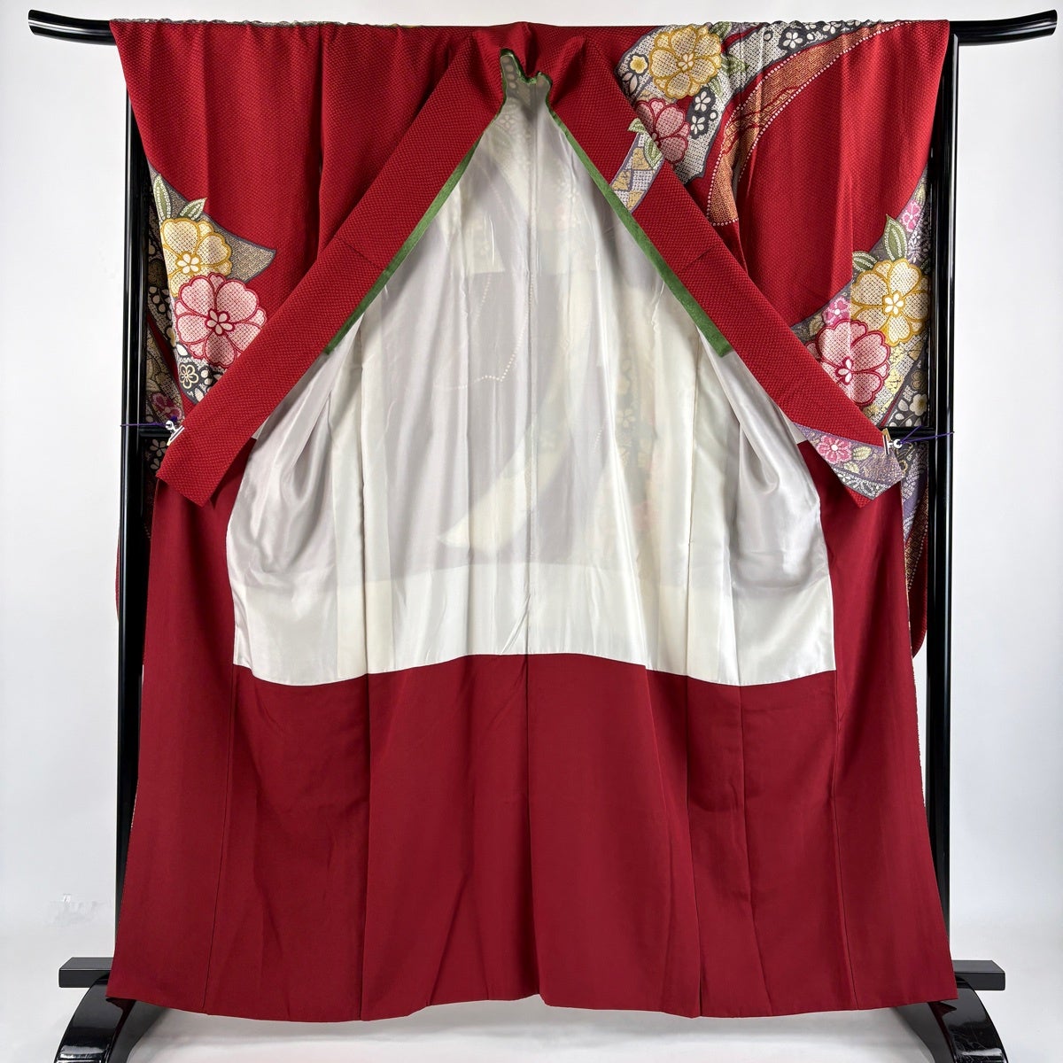 美品】 振袖 身丈161cm 裄丈69cm L 袷 袋帯フルセット 鈴乃屋 桜 熨斗