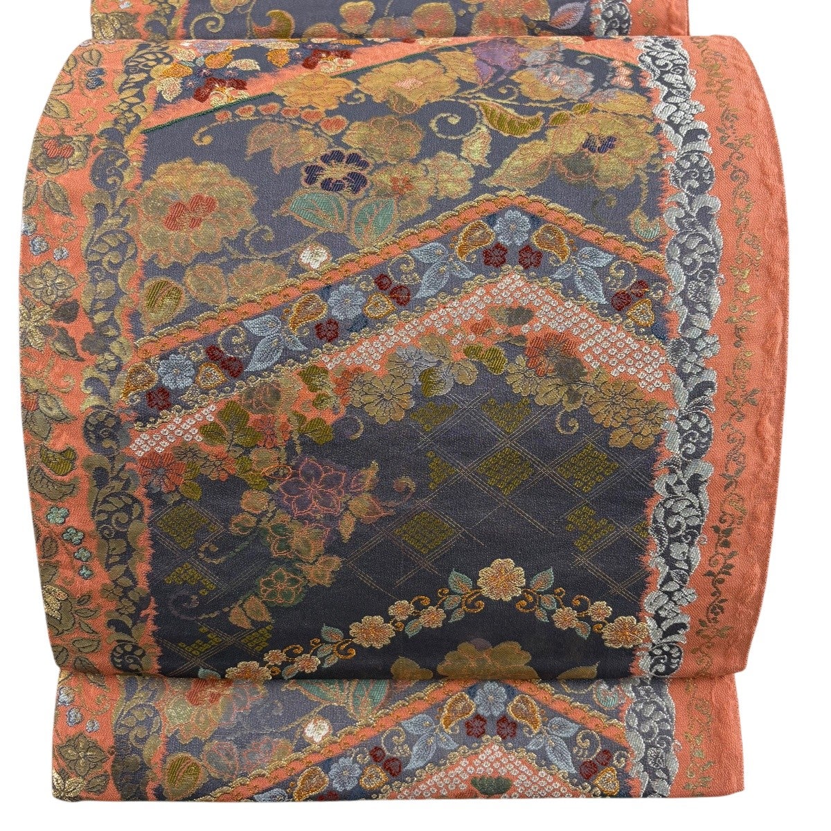 袋帯 秀品 夏帯 絽 秋草 箔 灰白 六通 正絹｜中古・古着・リサイクル