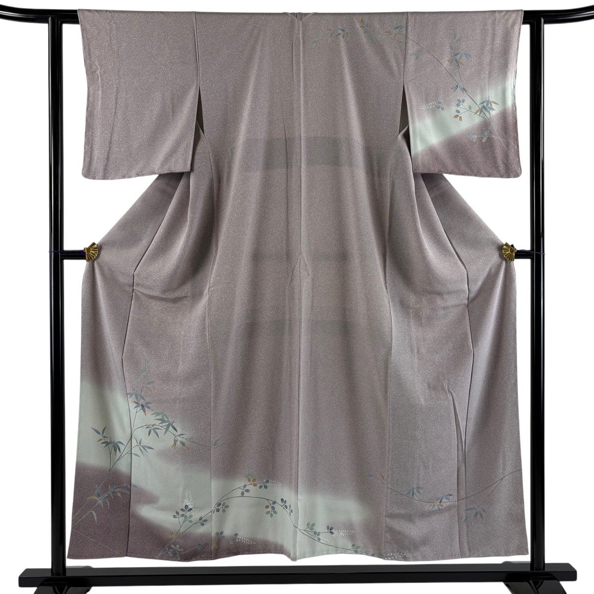 美品】 訪問着 身丈154cm 裄丈61.5cm S 袷 笹 萩 染め分け ぼかし 薄紫