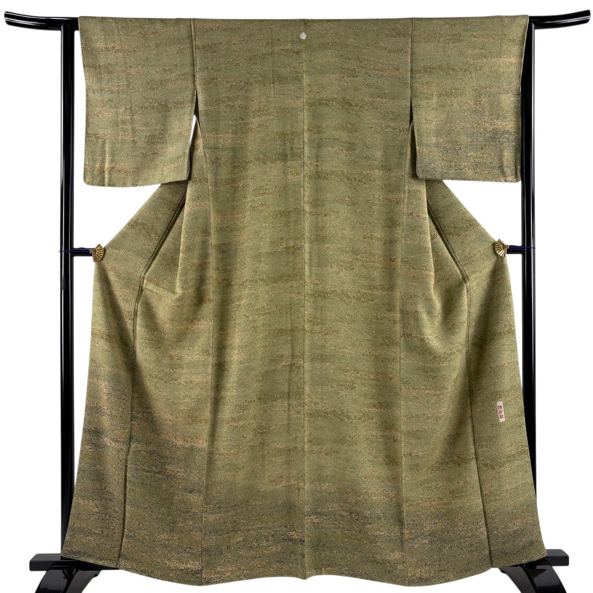 美品】 付下げ 身丈163cm 裄丈64cm M 袷 陶彩染 霞 ぼかし 鶯色 正絹