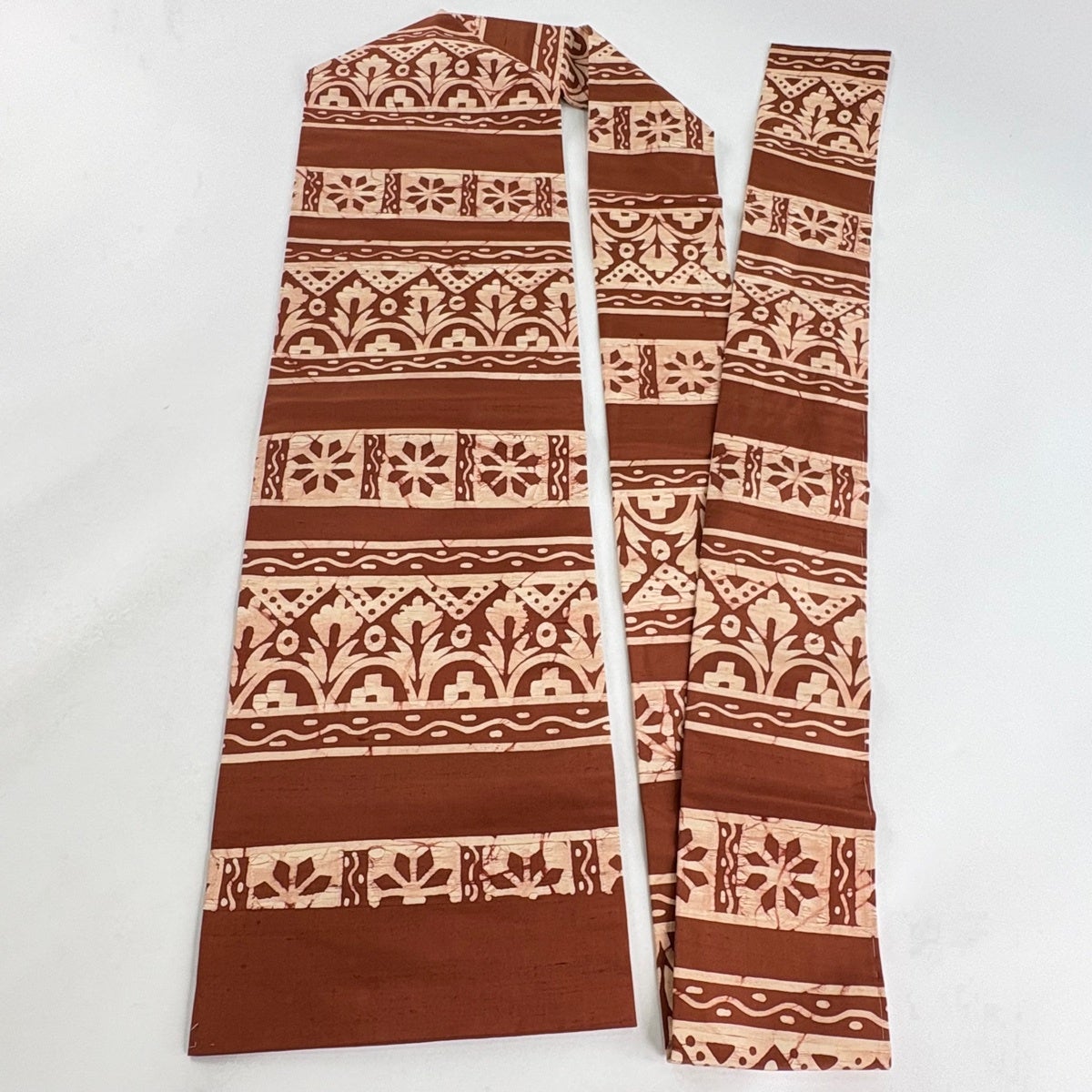 美品】 名古屋帯 優品 草花 幾何学模様 茶色 正絹｜中古・古着