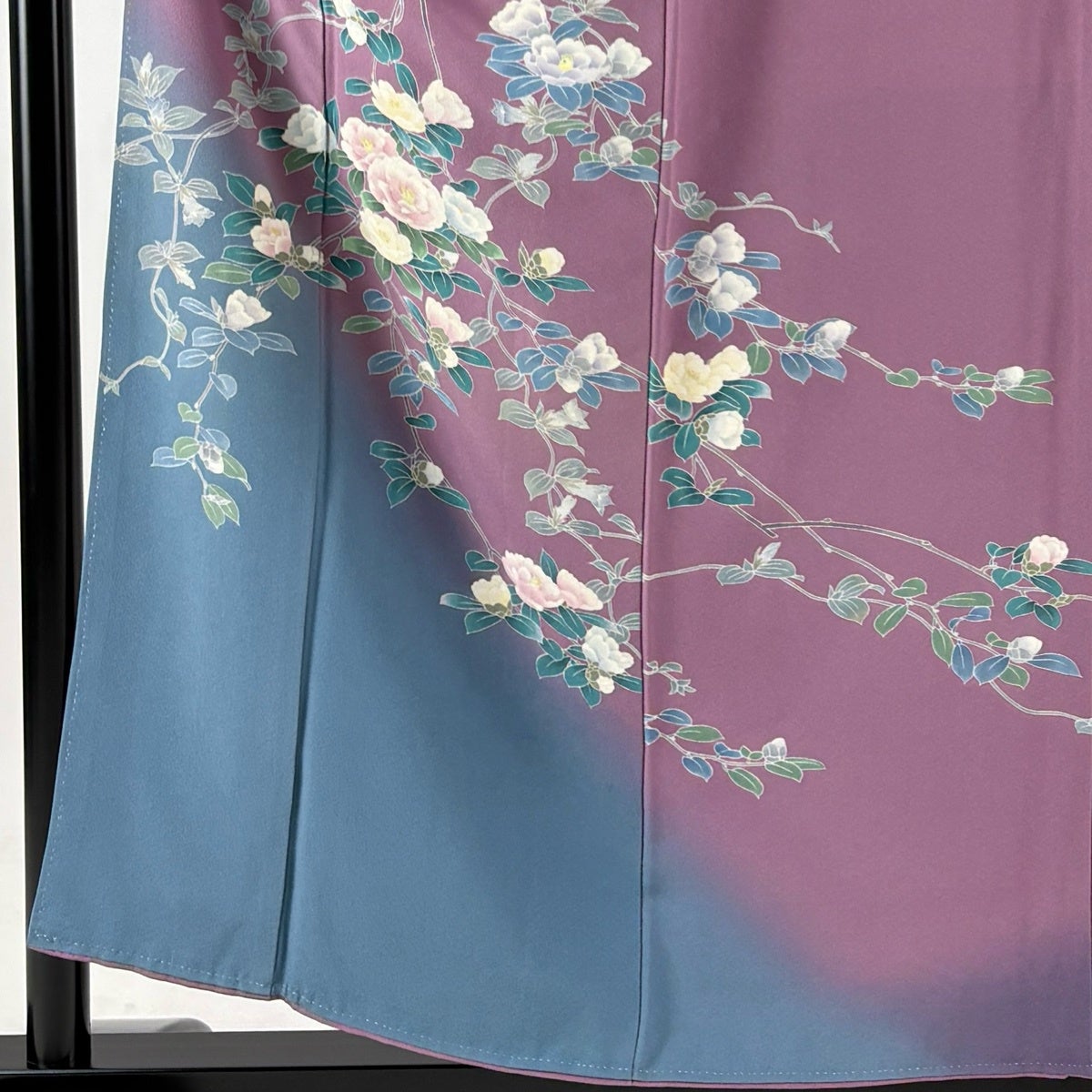 訪問着 身丈161cm 裄丈64.5cm M 袷 枝桜 刺繍 ぼかし 薄紫 正絹 逸品