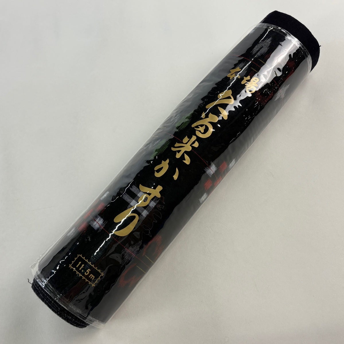 反物 名品 紬 久留米かすり 証紙有 草花 絣柄 墨色 綿｜中古・古着