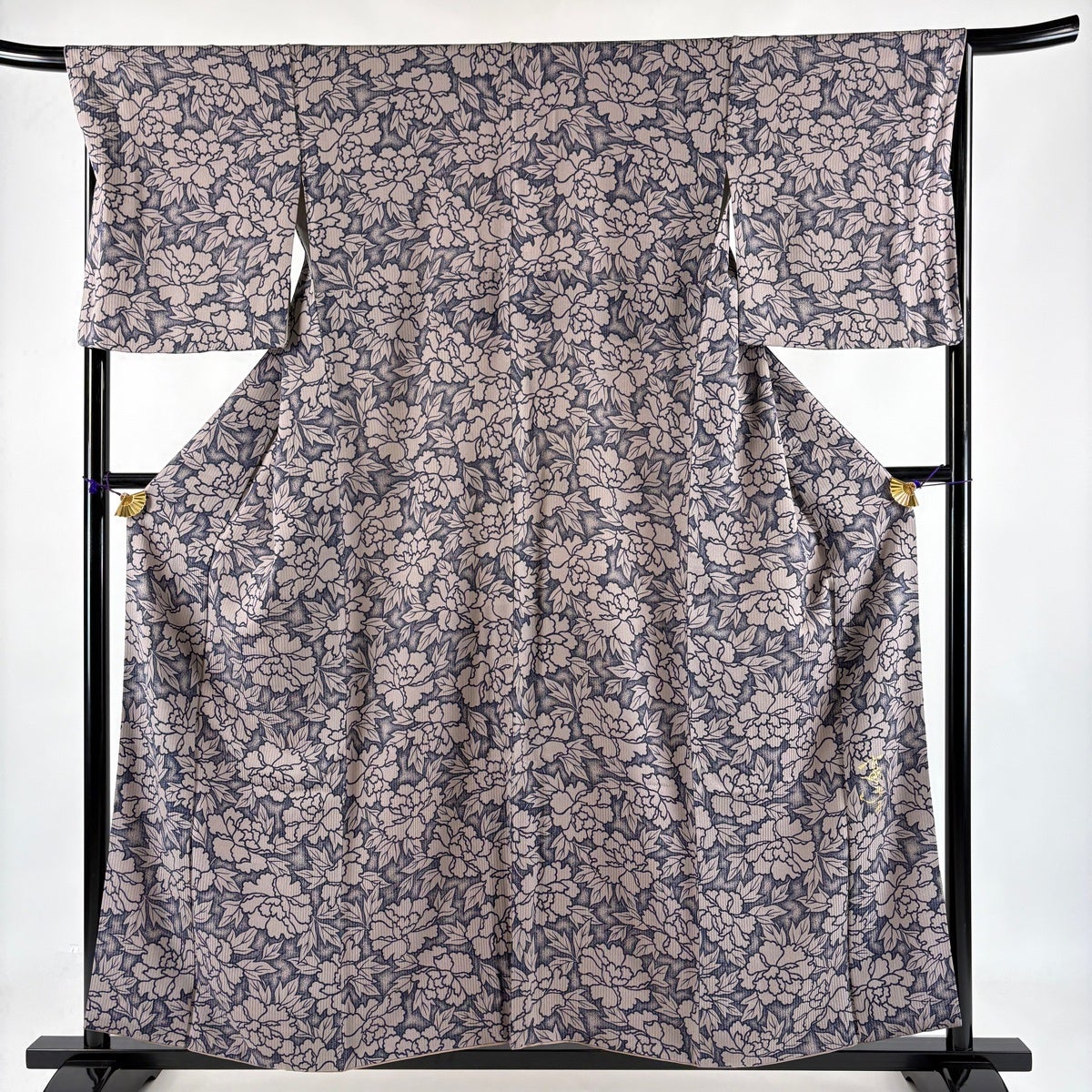 美品】 小紋 身丈158cm 裄丈67cm M 袷 斉藤三才 名古屋帯セット 落款