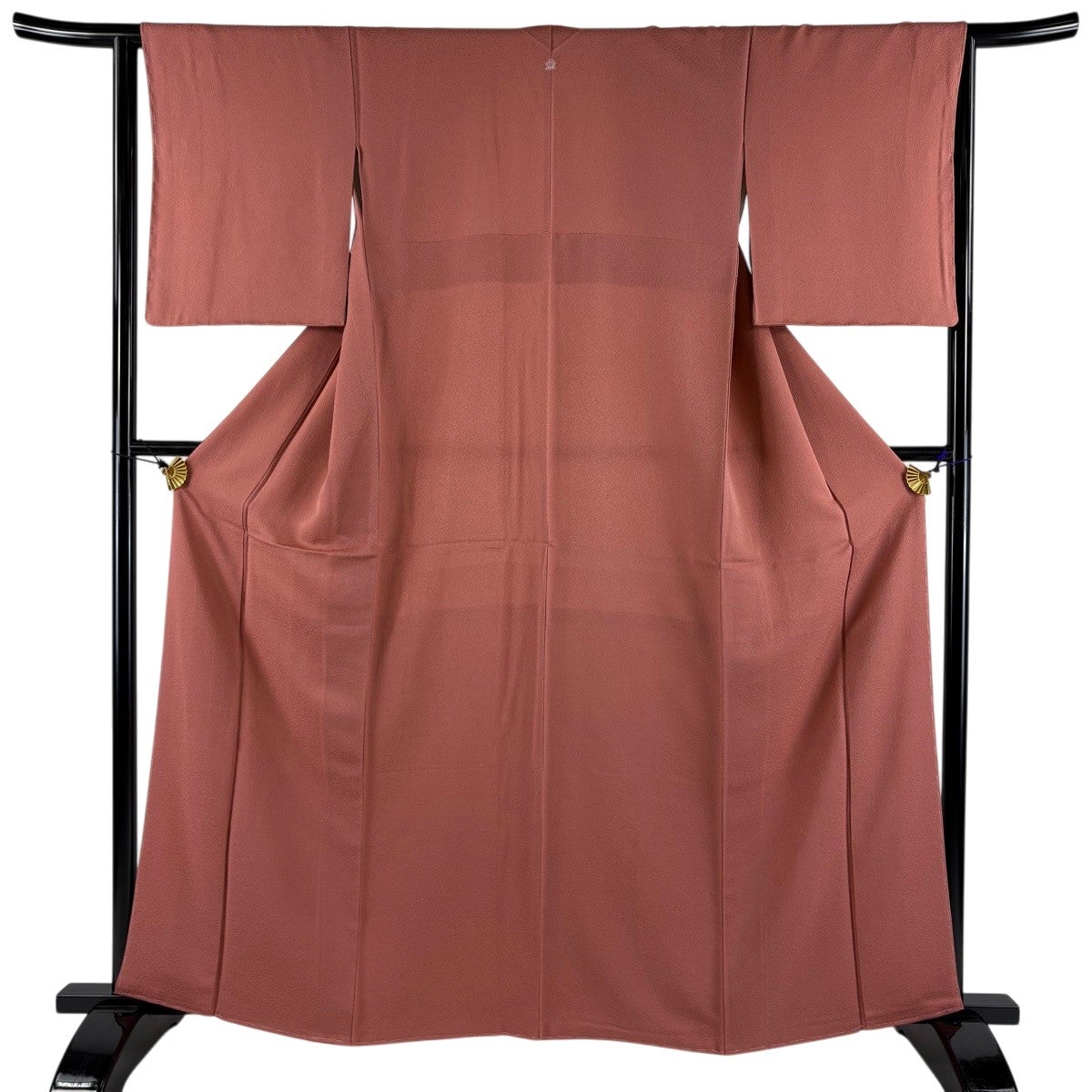 【美品】正絹 色無地 芥子色 地紋あり 身丈160cm 色無地 身丈162cm 裄丈68.5cm L 袷 やまと 縮緬 青灰色 正絹 優品 一つ