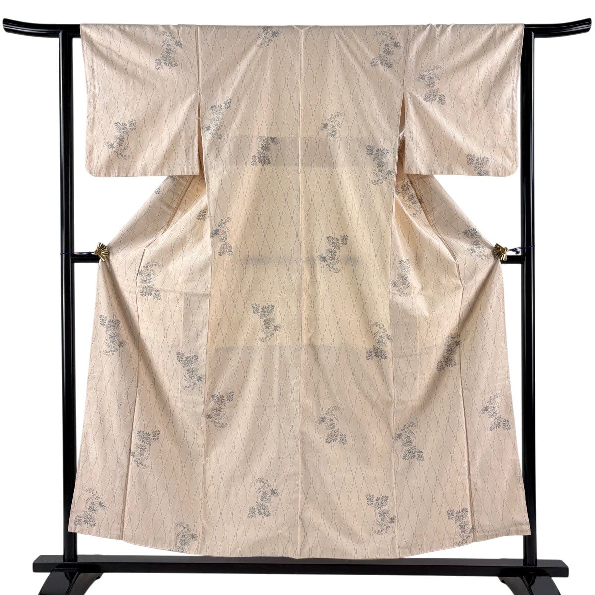美品】 紬 身丈155.5cm 裄丈63cm S 薄物 薩摩透かし織 夏紬 立涌