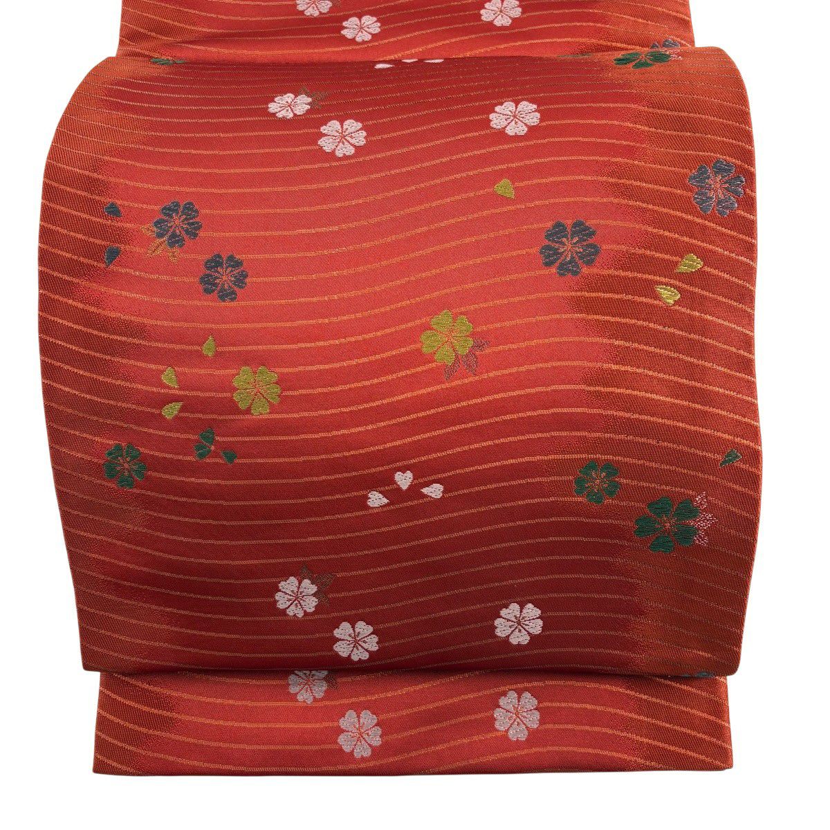 美品】 袋名古屋帯 優品 関西仕立て 鳥 葡萄 赤茶 正絹｜中古・古着